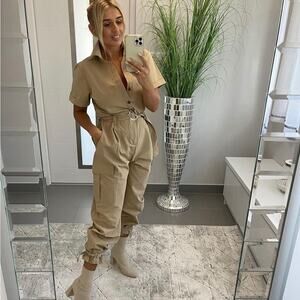 ZARA BELTED CARGO JUMPSUIT